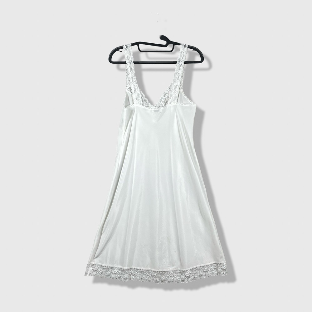 Vintage Christian Dior Nightgown Womens XS White Lace Lingerie Slip Dress - Picture 4 of 8